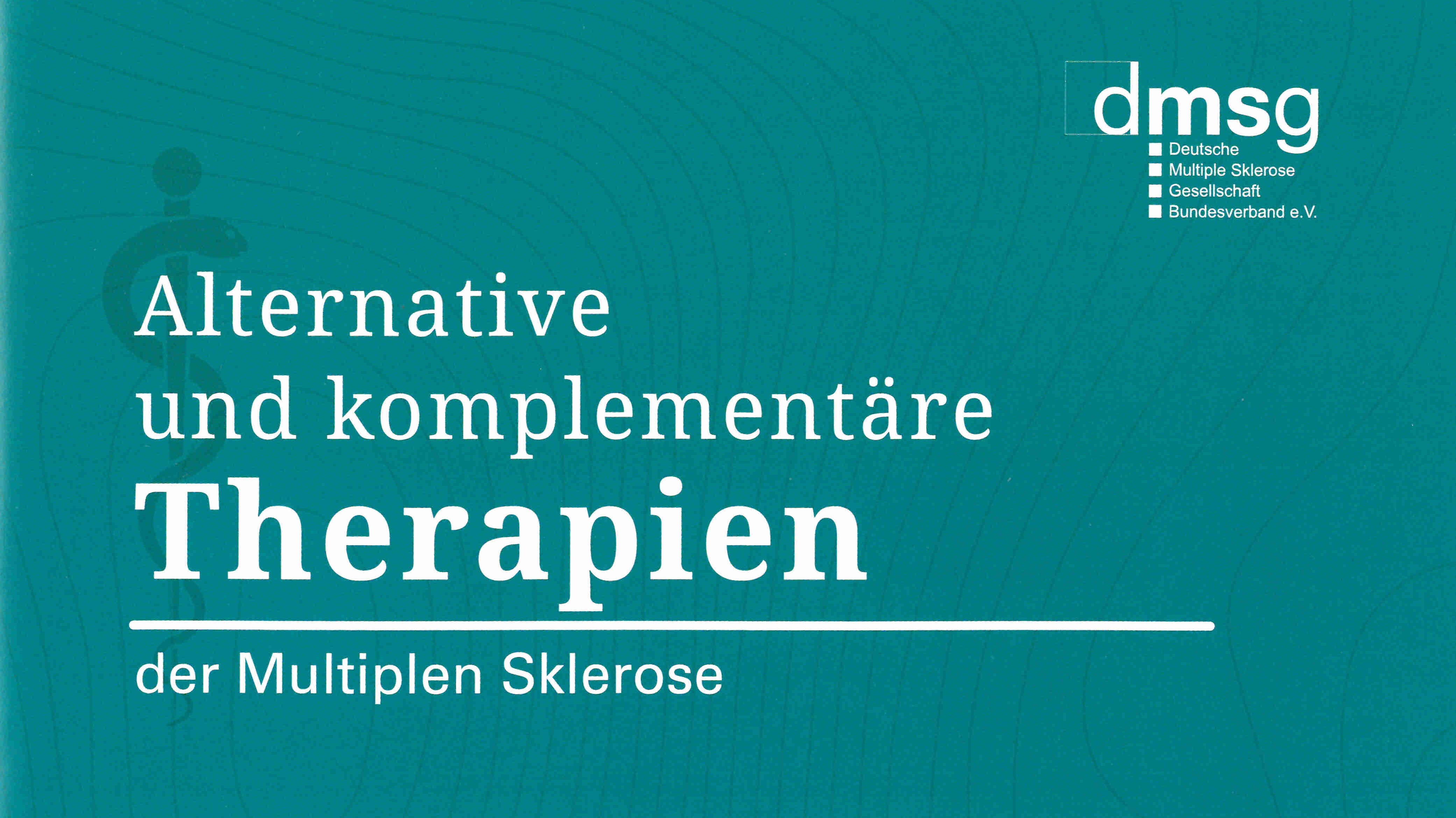Broschüren-Cover mit dem Titel "Alternative und komplementäre Therapien der MS"
