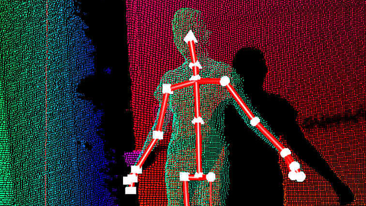 Skelett in einer Pointcloud.