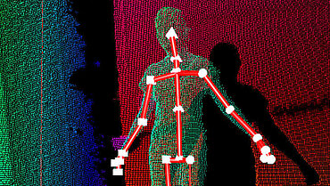 Tiefenbild Skelett in einer Pointcloud.