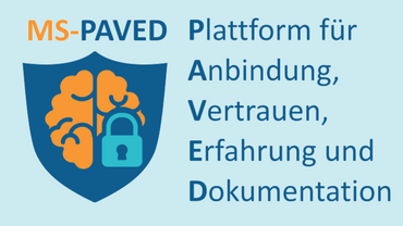 MS-PAVED Logo von MS-Paved: ein Wappen, darauf abgebildet ein Gehirn und ein Schloss.