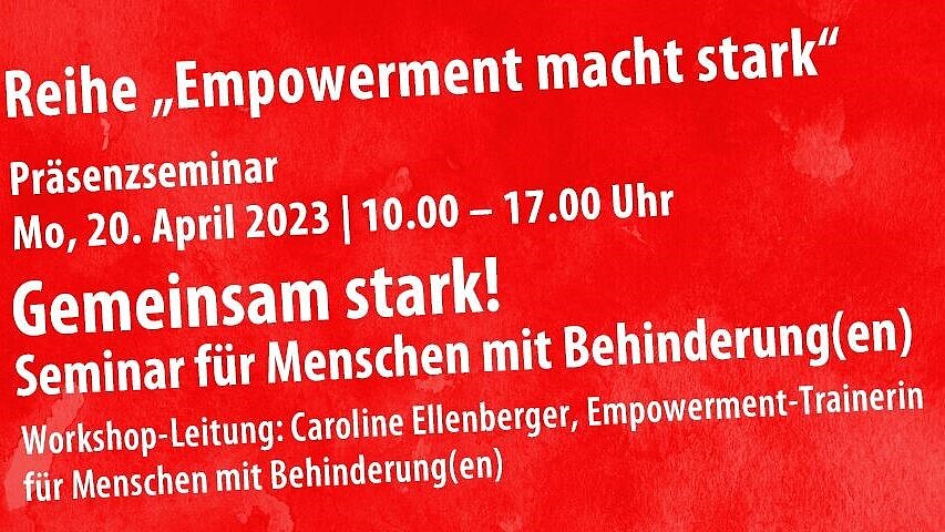 Basis-Infos zum Empowerment-Seminar.