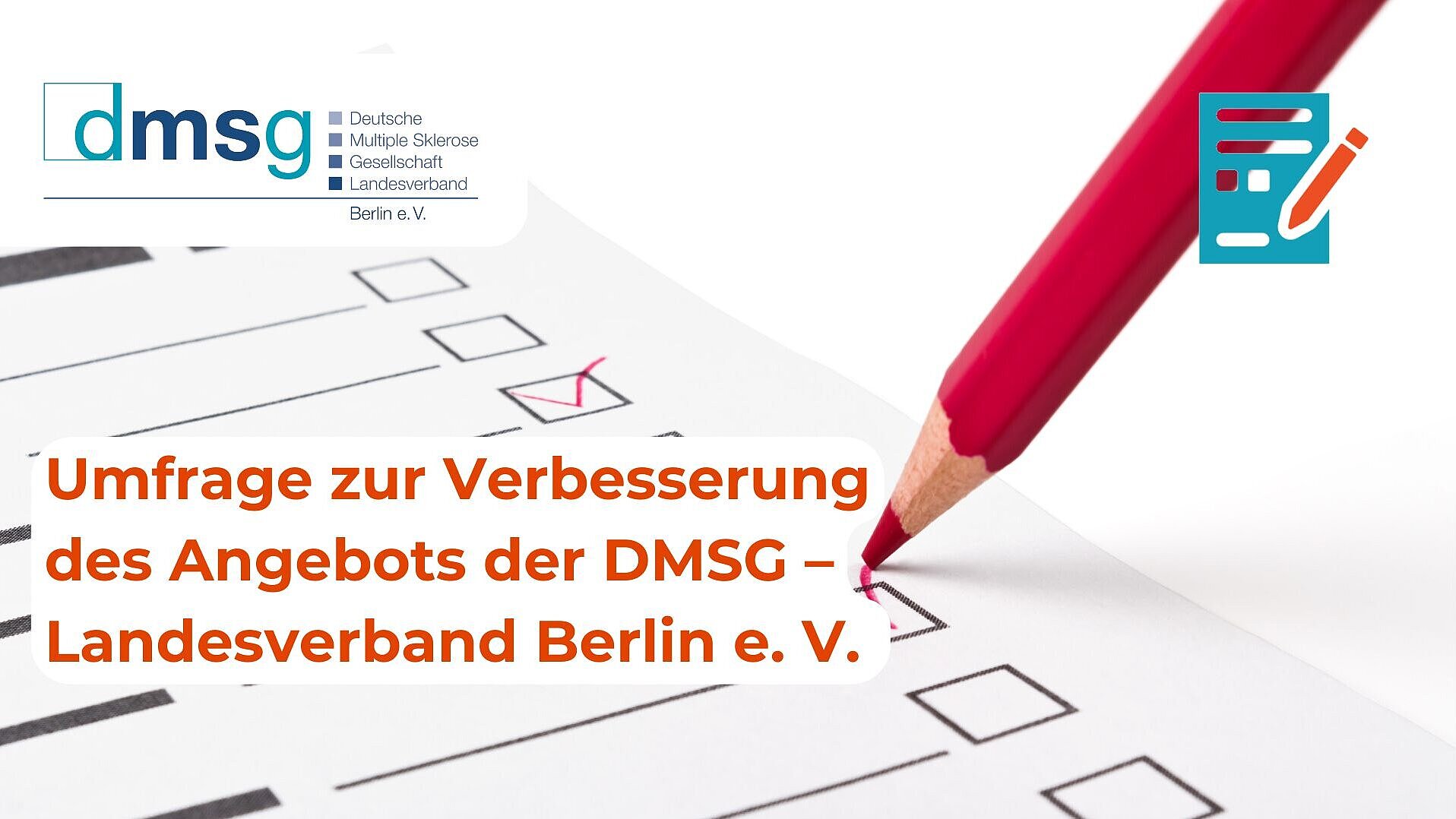 Ein Fragebogen mit Bleistift