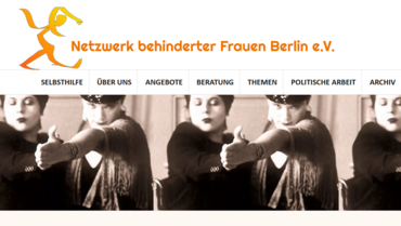 Startseite der Website des Netzwerks behinderter Frauen Berlin e. V.