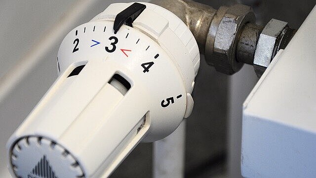 Das Thermostat einer Heizung.